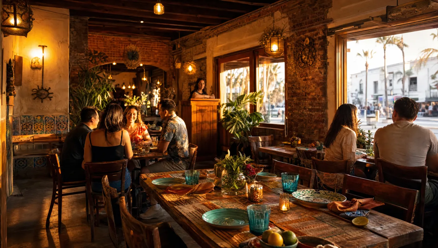 Ortega's Hillcrest dining room Warm dining room at Ortega's Mexican bistro in Hillcrest, San Diego