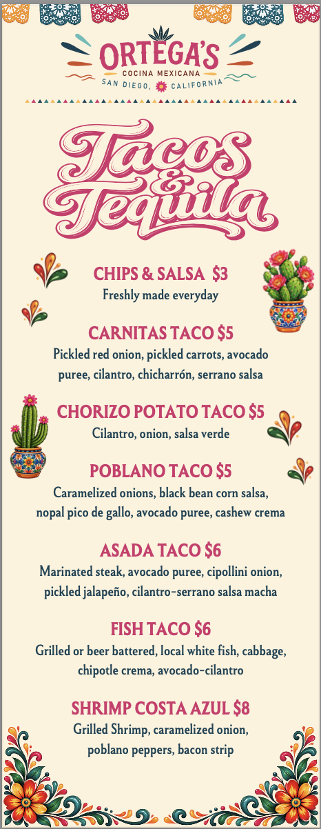 Tacos & Tequilas Food